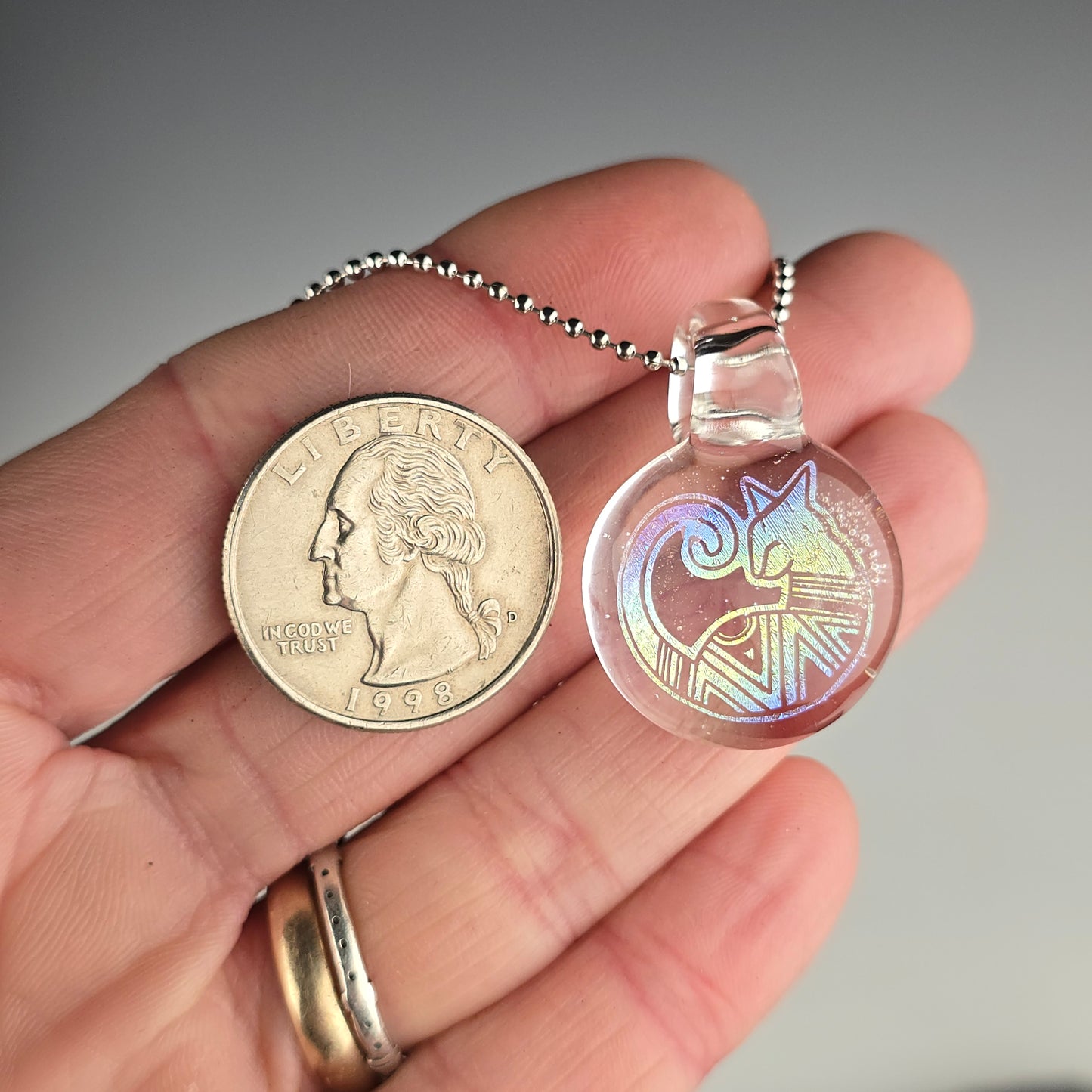 Blue & Gold Fade Dichro Aztec Kitty: UV Lucy