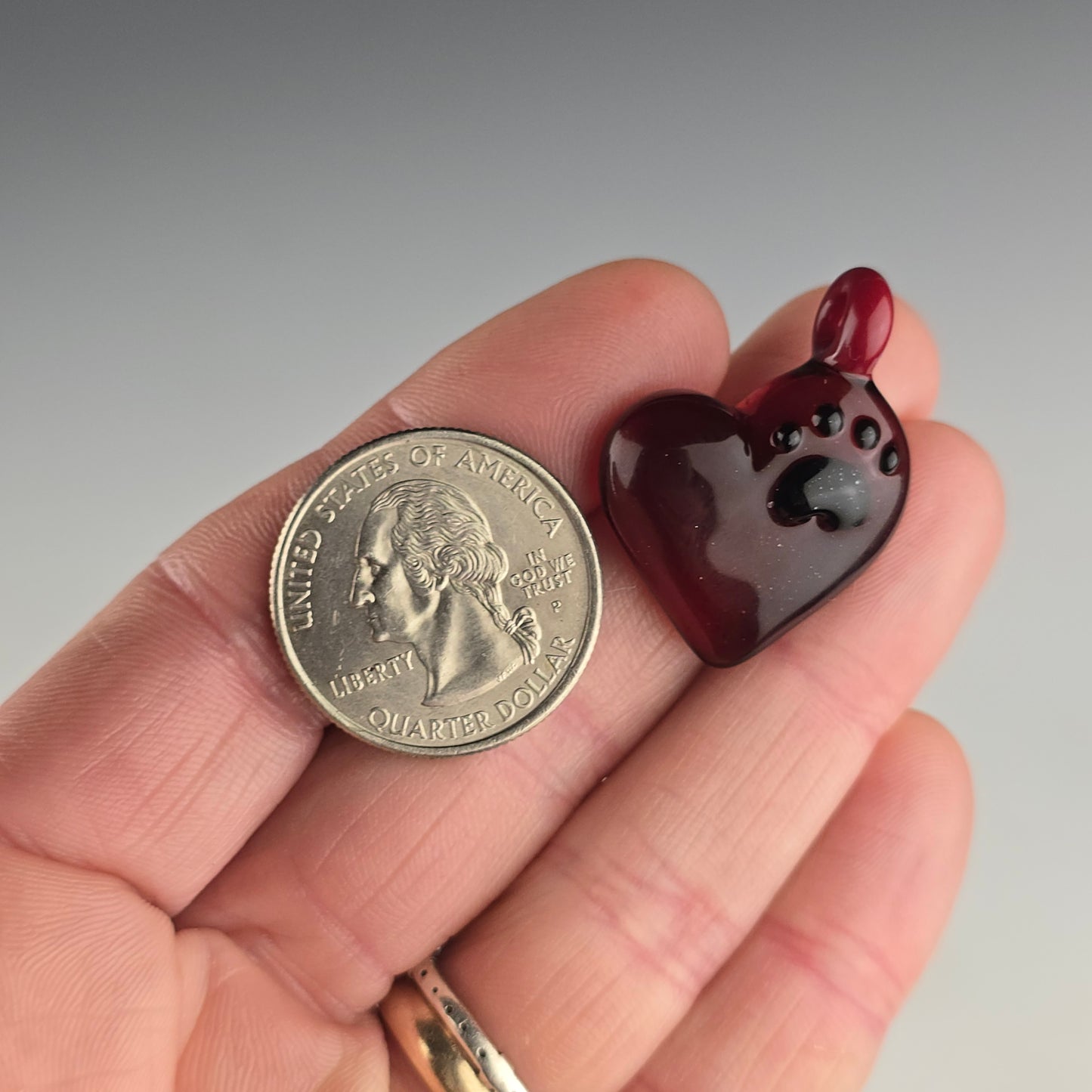 Galaxy Paw Print on Ruby Slippers Heart