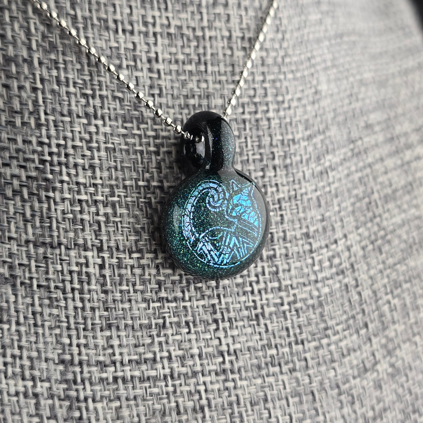 Mini Blue Dichro Aztec: Heavy Blue Leprechaun