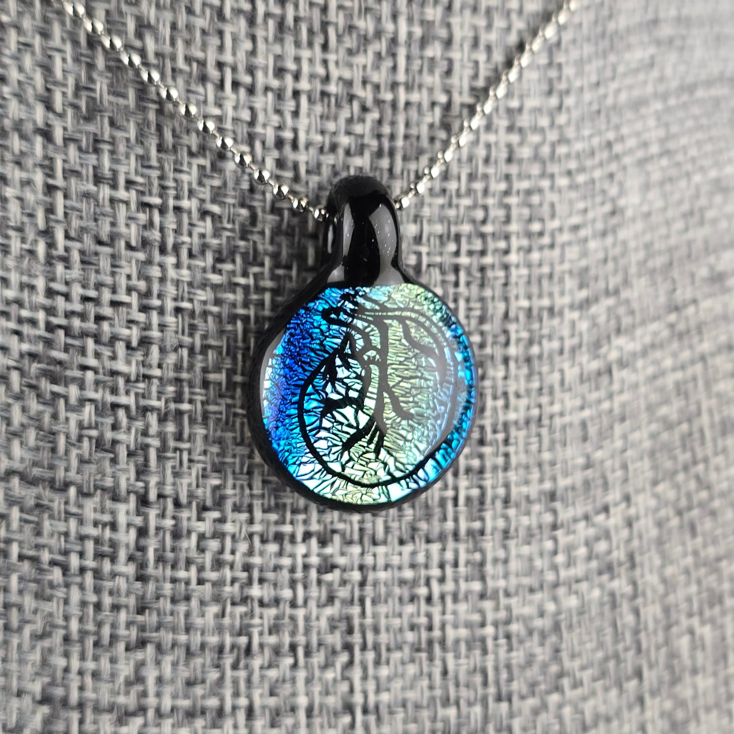 Medium Blue & Gold Dichro: Shrimpin' Kitty