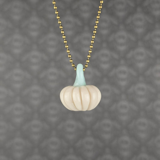 Pumpkin Pendant: Natural White & Mint