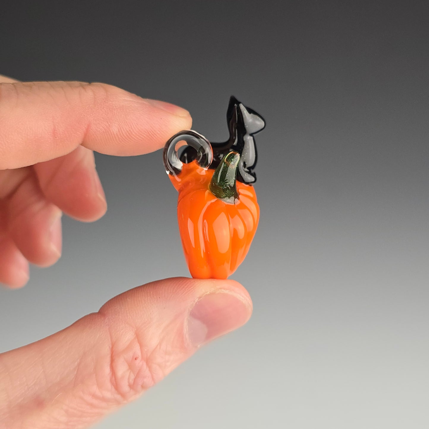 Galaxy & Lava Pumpkin Loaf (Green Stem) Pendant