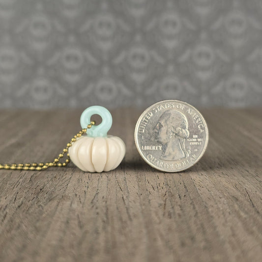 Pumpkin Pendant: Natural White & Mint