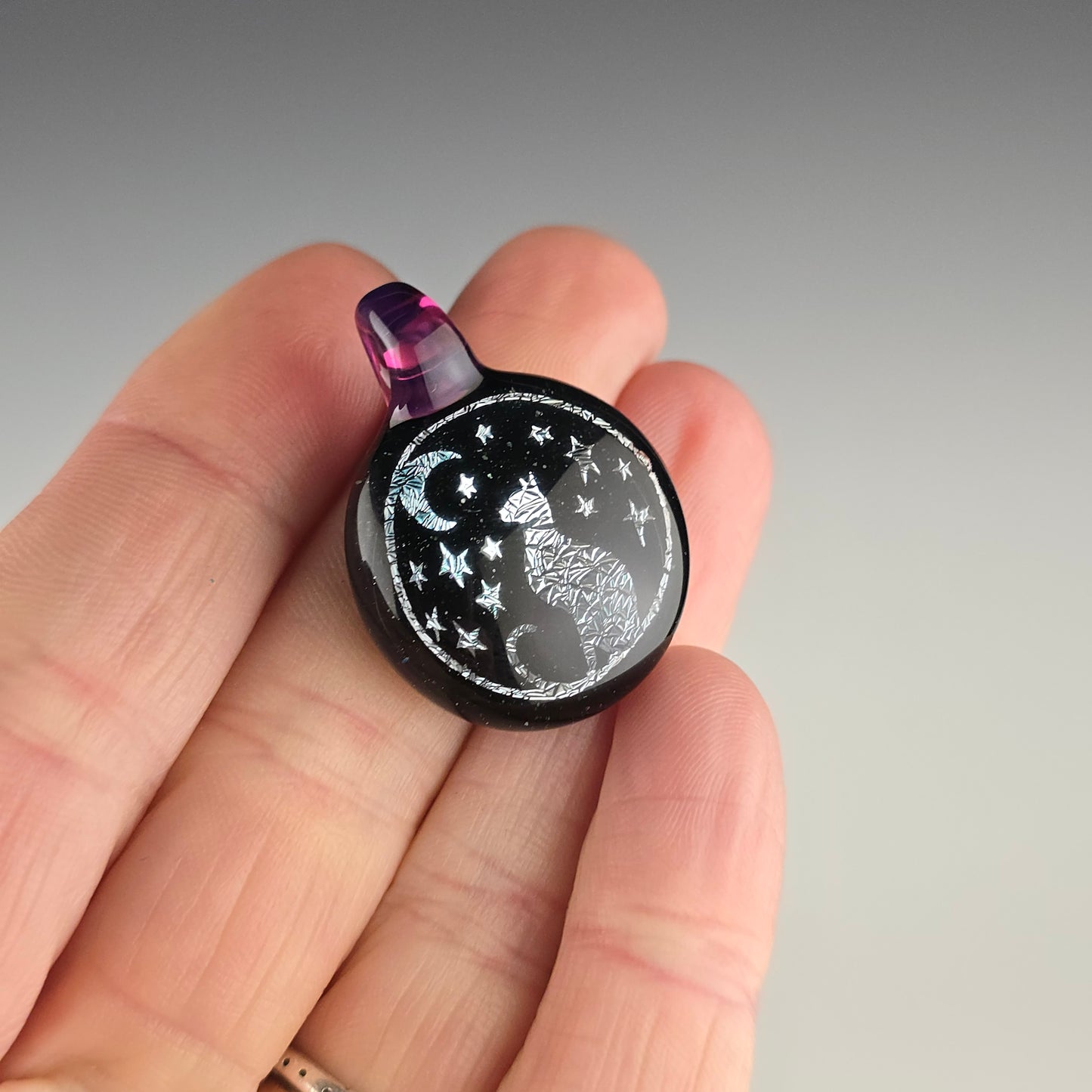 Silver Dichro with Galaxy & Amethyst