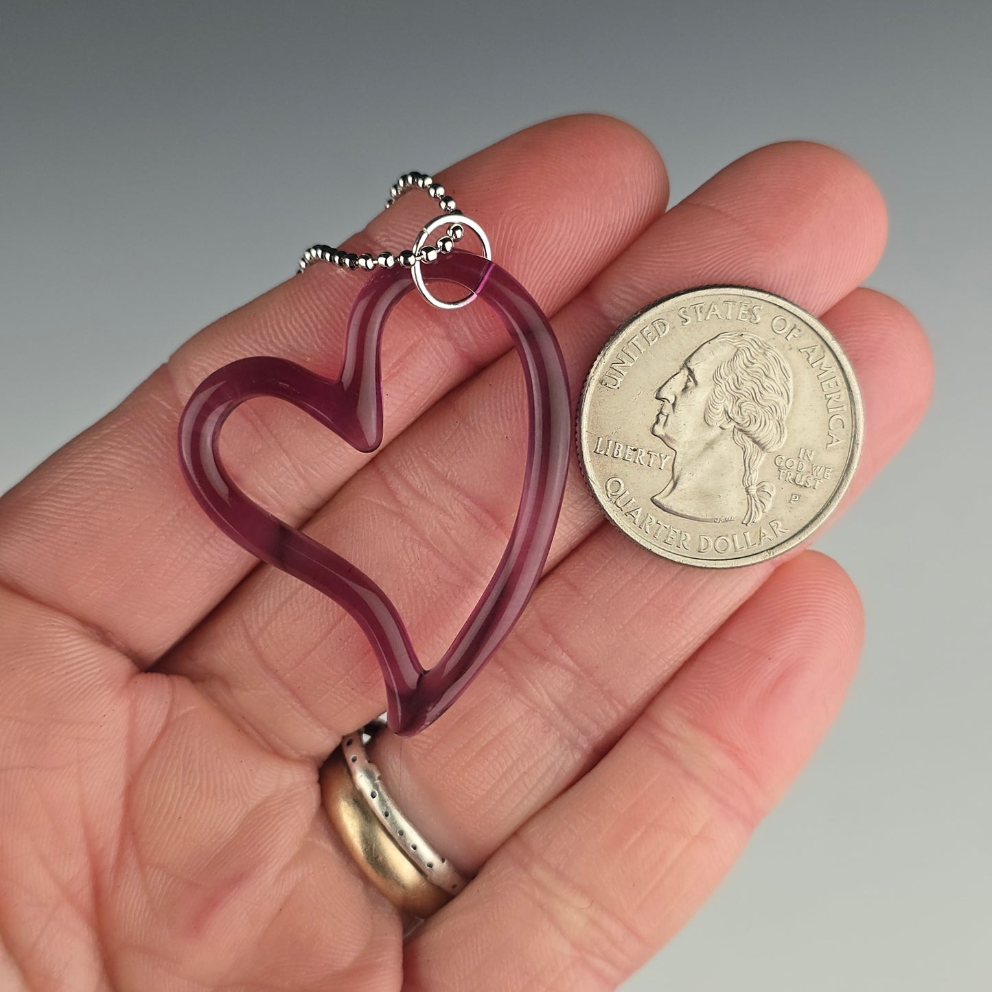 Gold Amethyst Heart