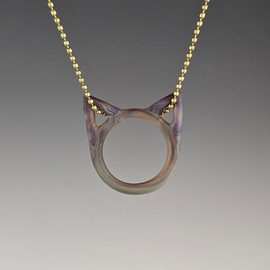 Frosted Sparkle Amber Purple Kitty Face
