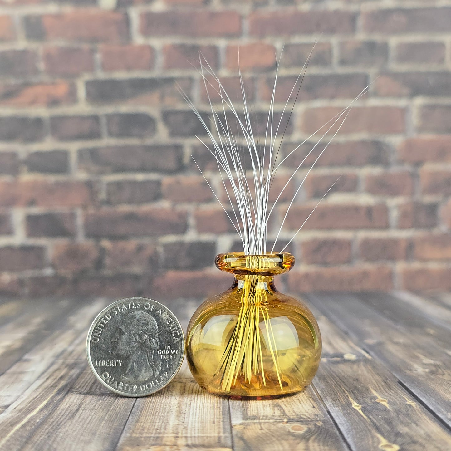 Tall Light Amber Whisker Vase #3