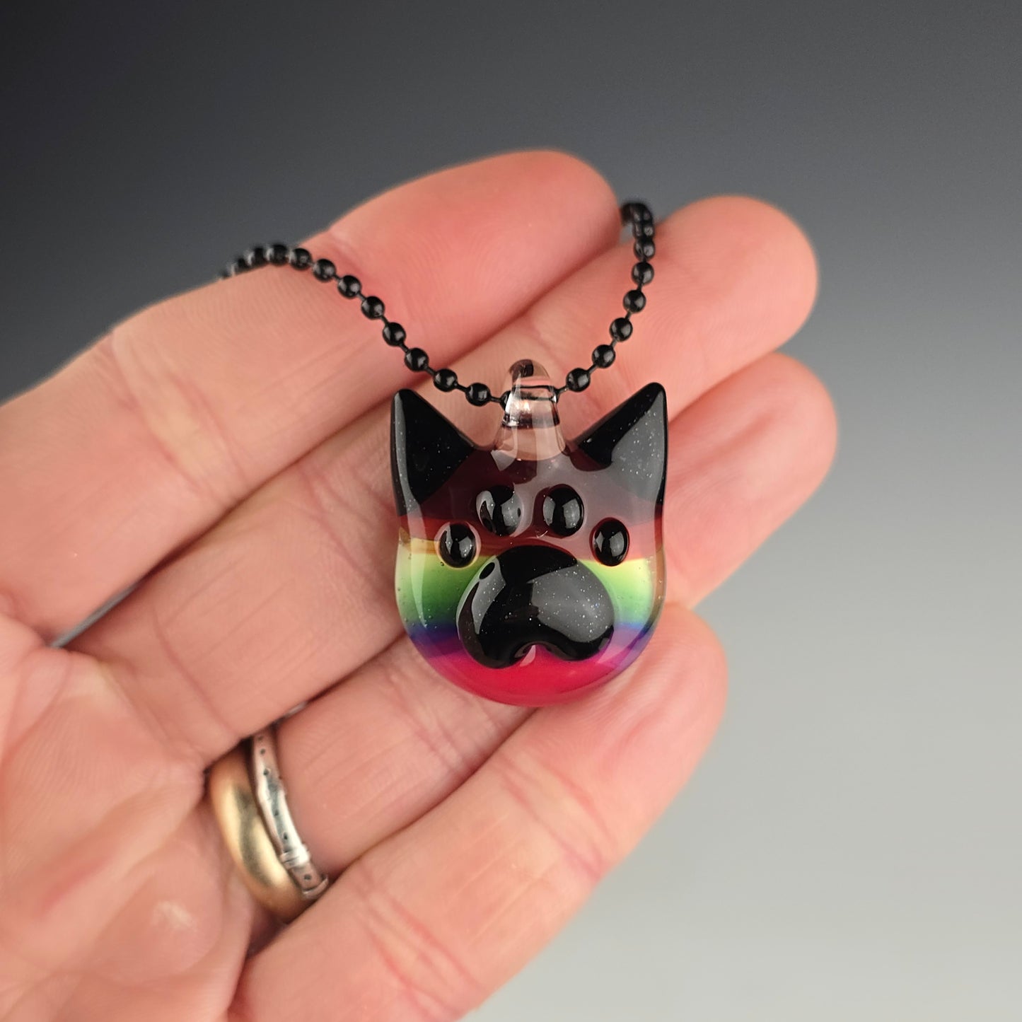 Rainbow Paw Print Kitty Face v2