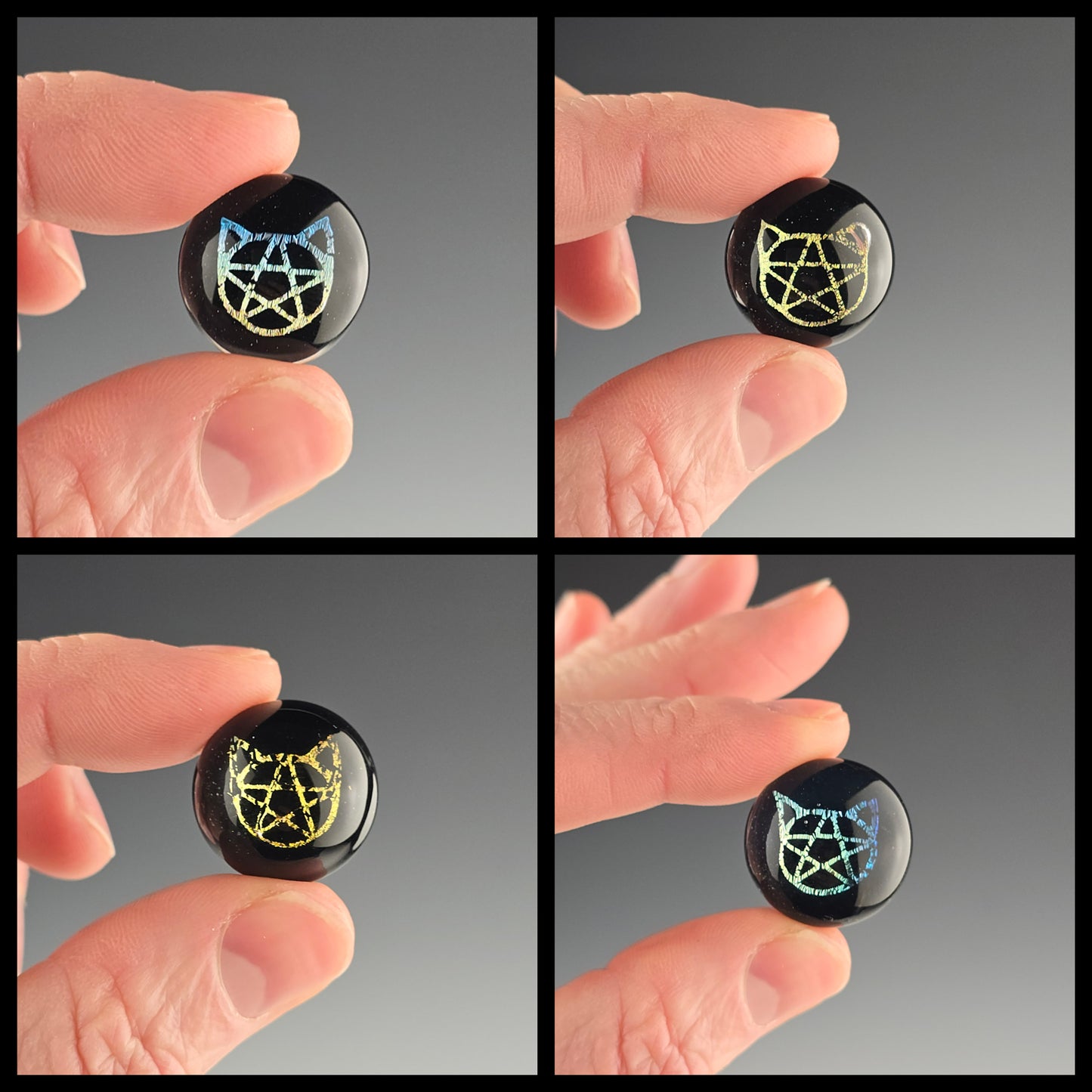 Dichro Magnets: Kitty Face Pentacle