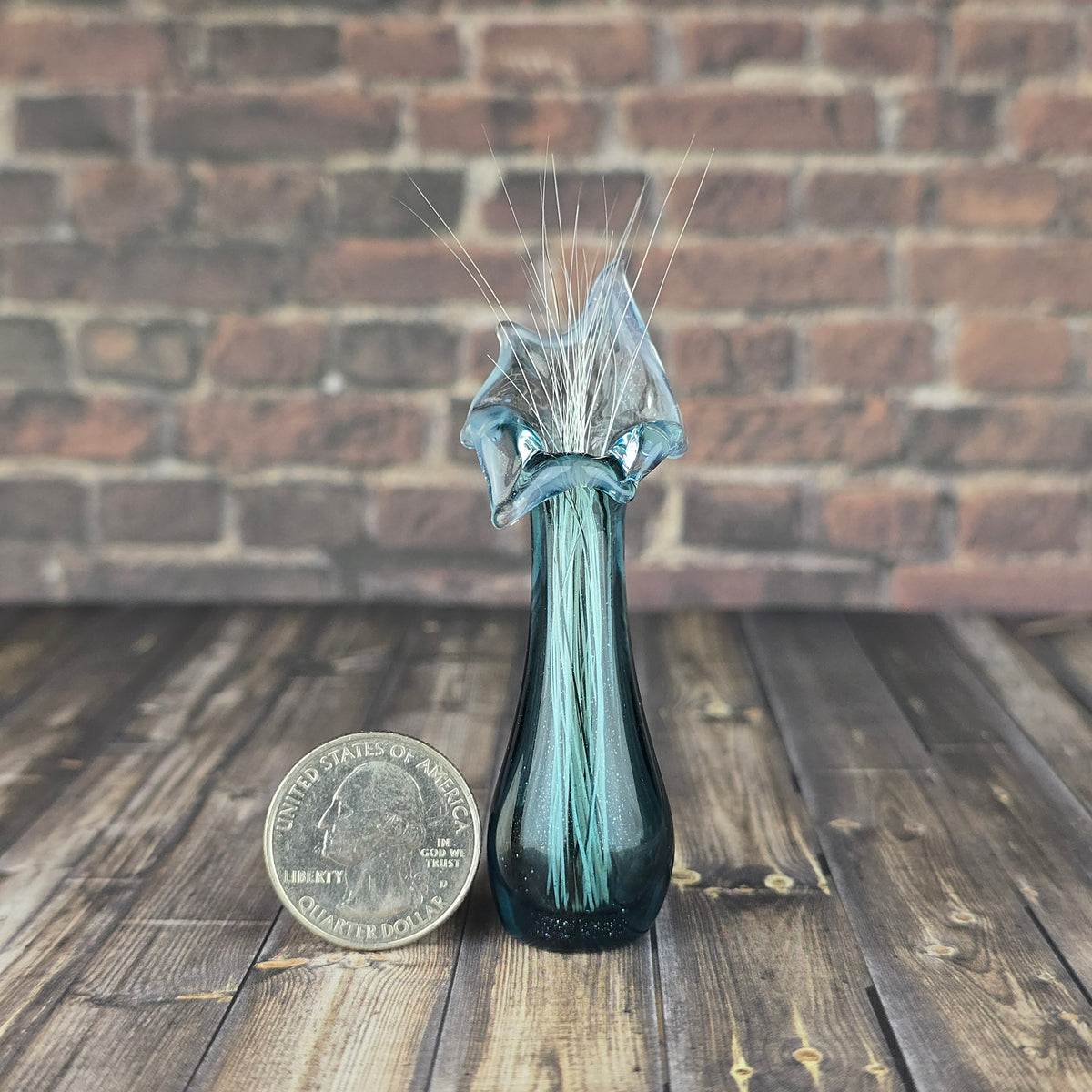 Tall Blue Stardust Whisker Vase with UV accent