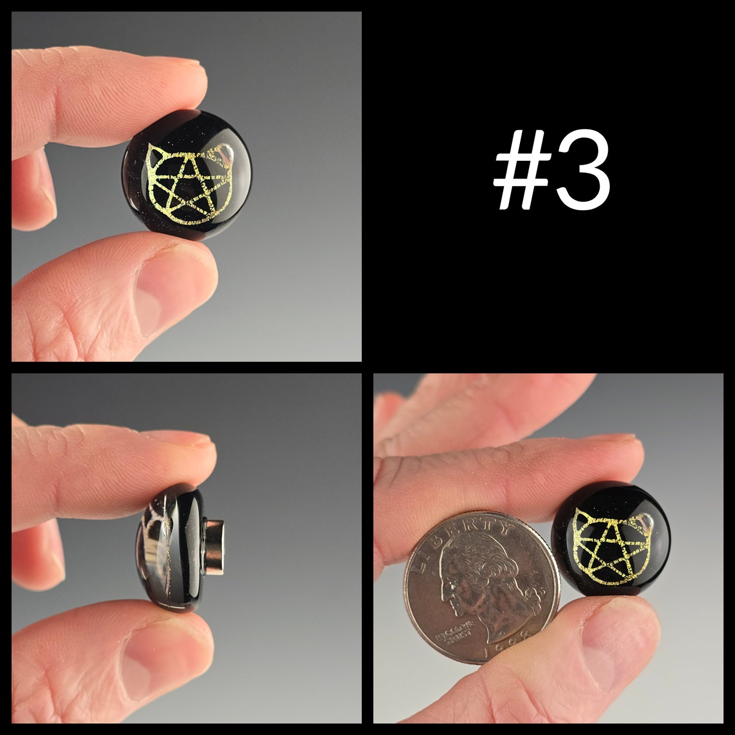 Dichro Magnets: Kitty Face Pentacle