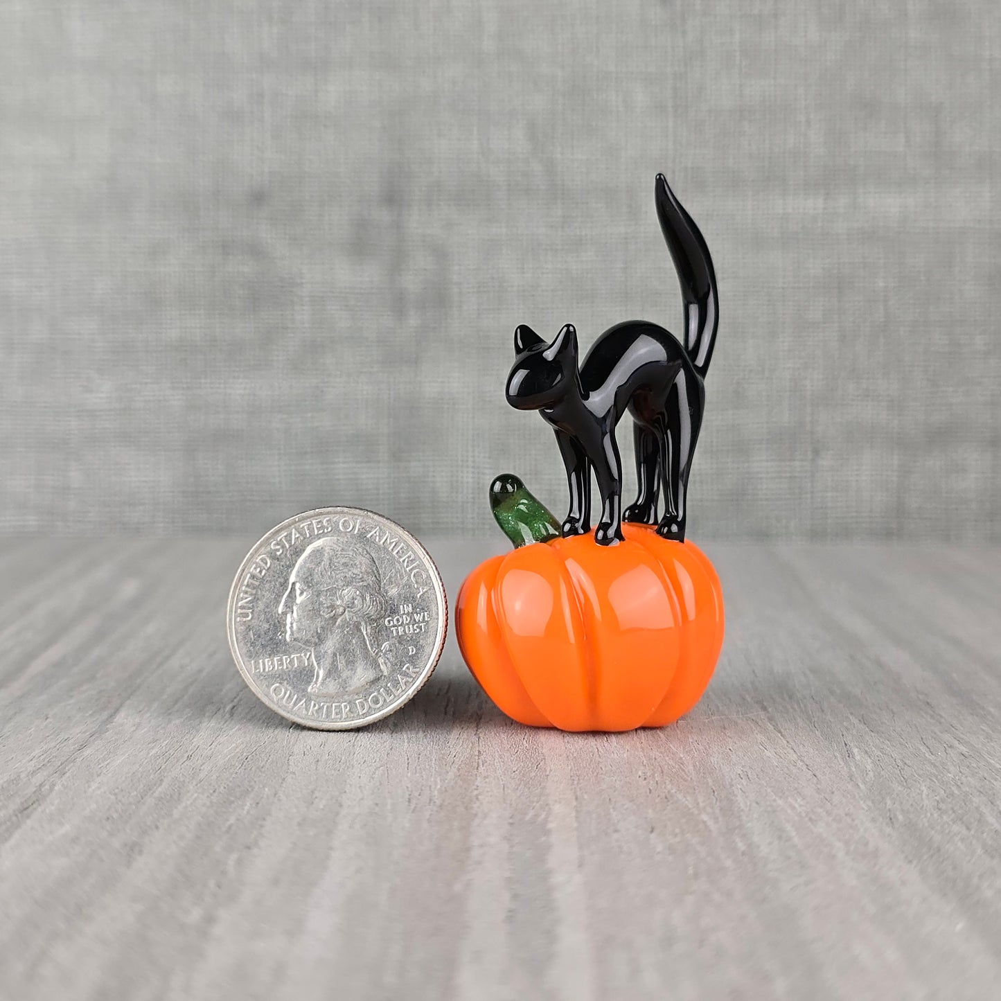 Pumpkin with small Halloween Cat