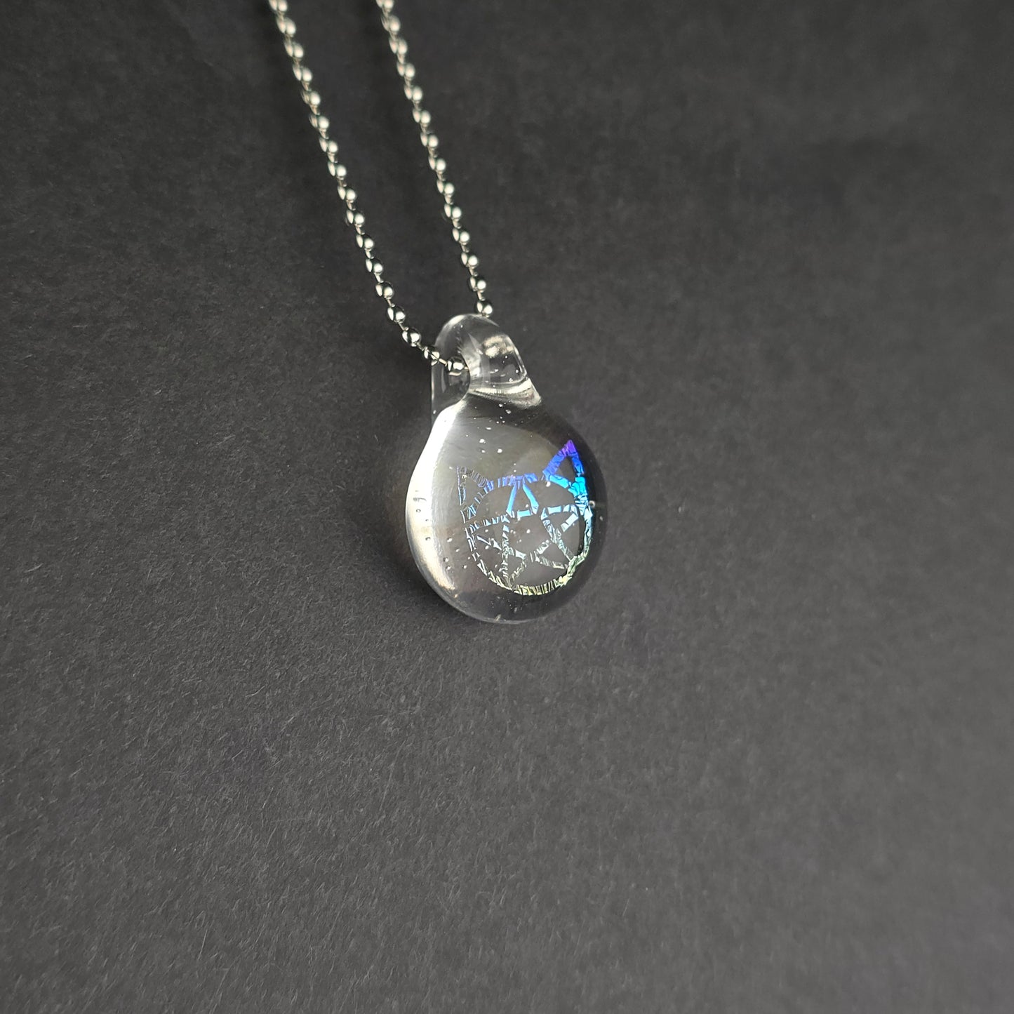 Mini Rainbow Dichro Kitty Face Pentacle: UV Lucy - Impurrrfect