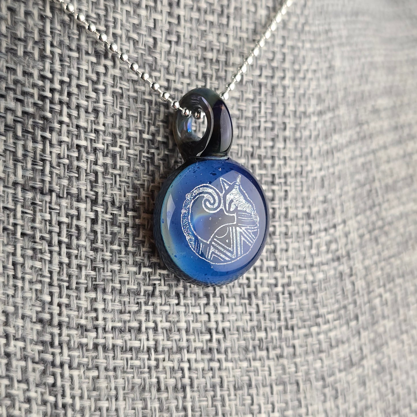 Mini Silver Dichro Aztec: Blue Green