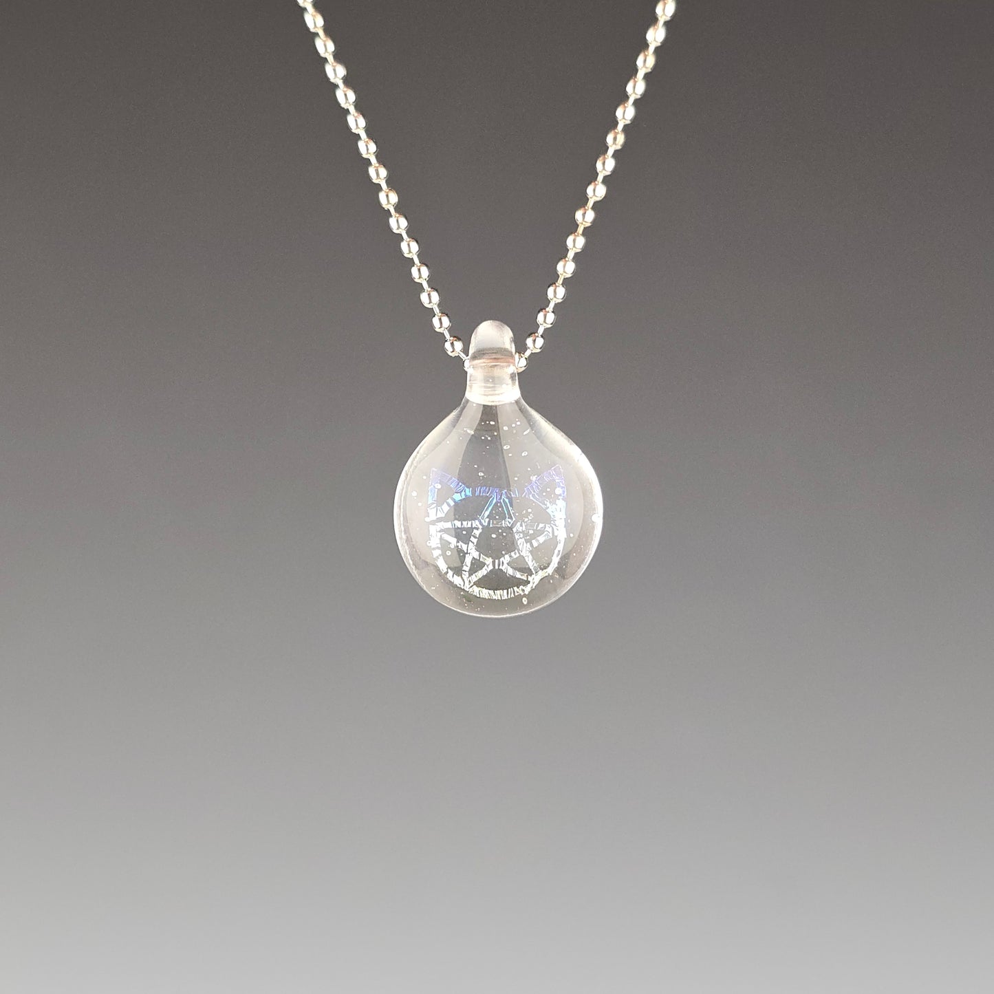 Mini Rainbow Dichro Kitty Face Pentacle: UV Lucy - Impurrrfect