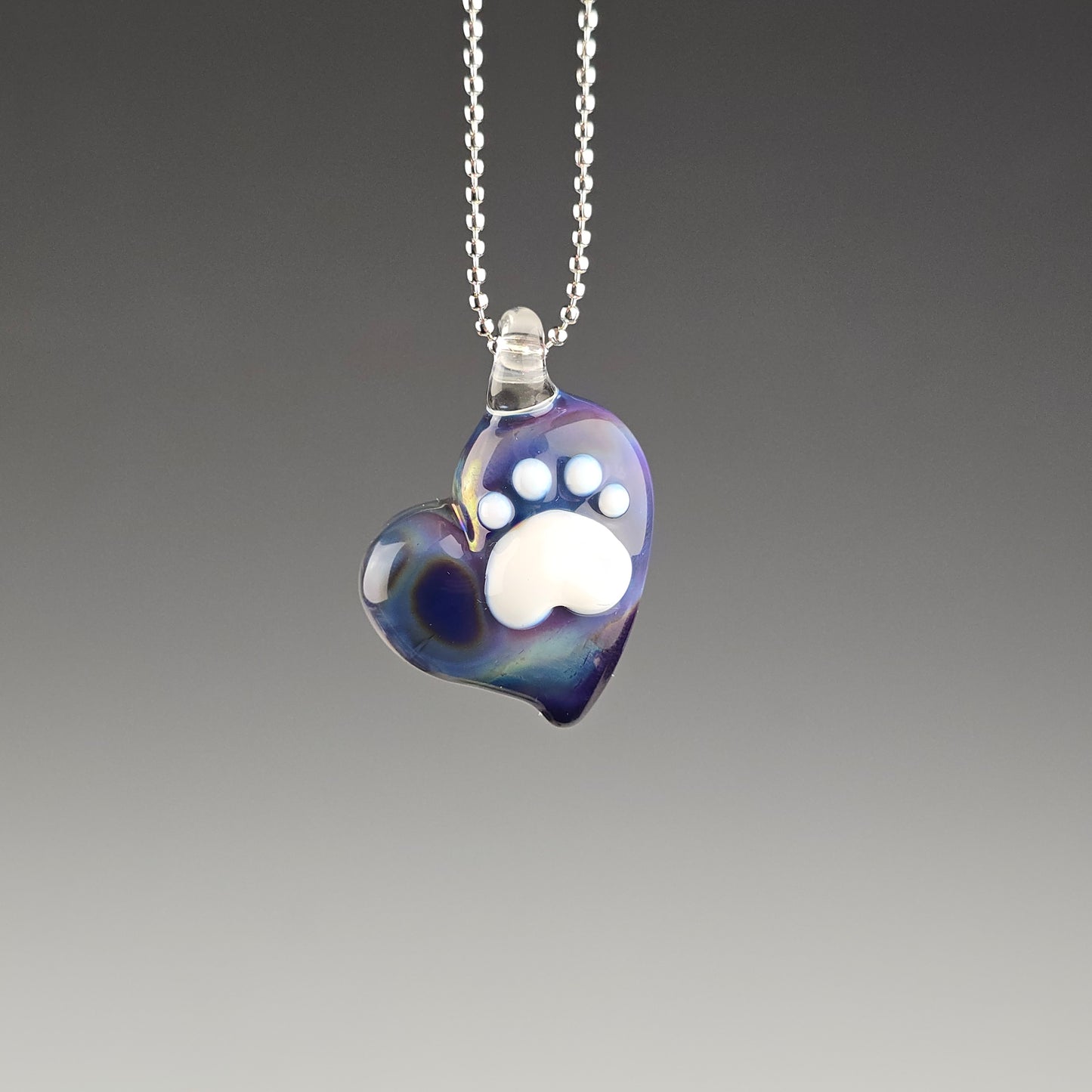 Double Amber Purple Heart w/Paw