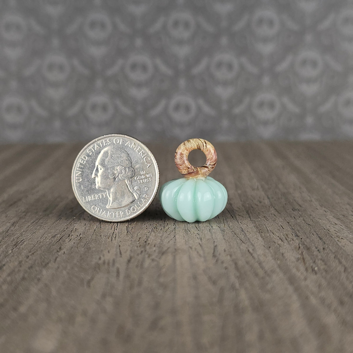 Pumpkin Pendant: Mint & Natural Brown