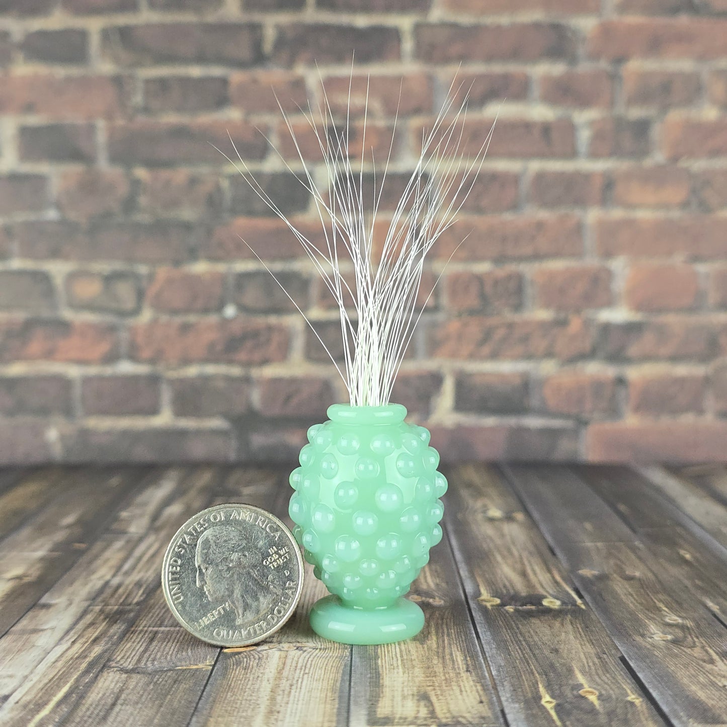 Jade Hobnail Footed Vase (UV)