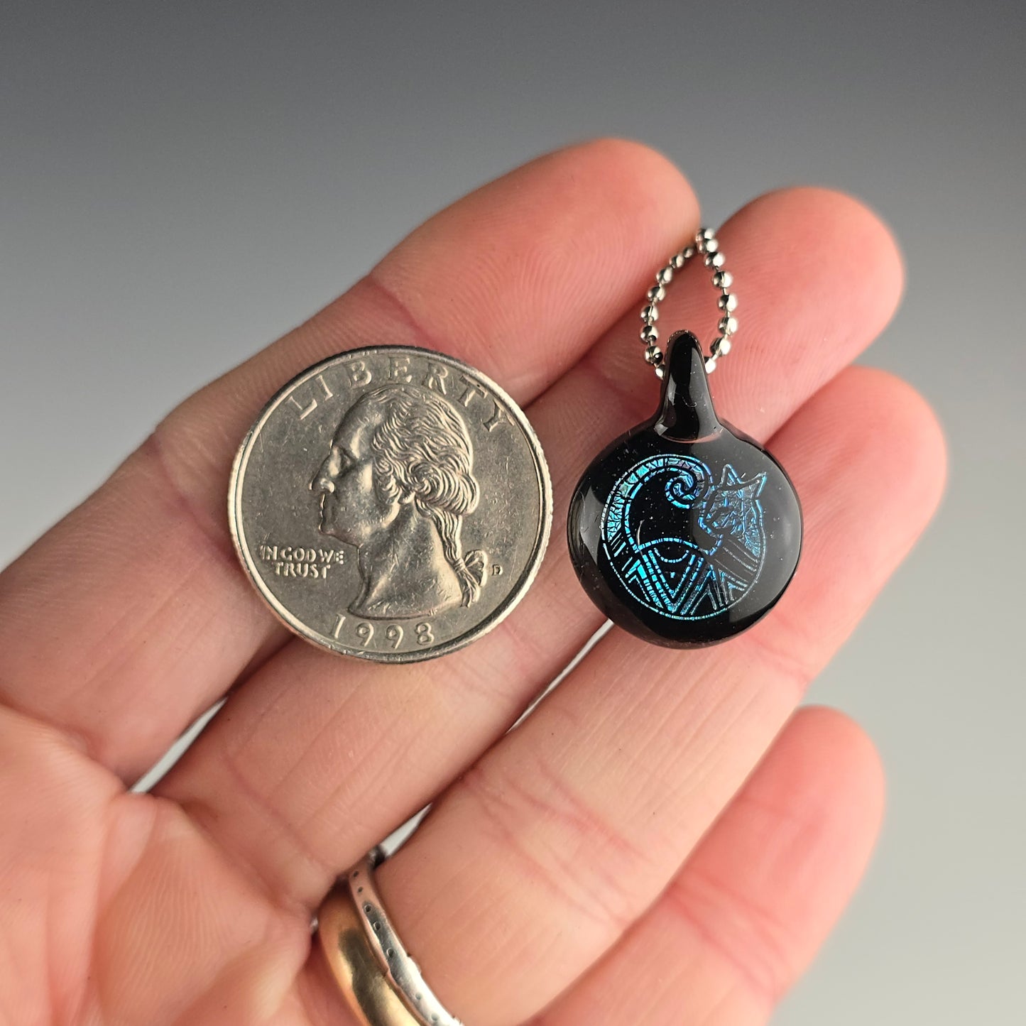 Mini Blue Dichro Aztec: Galaxy Black