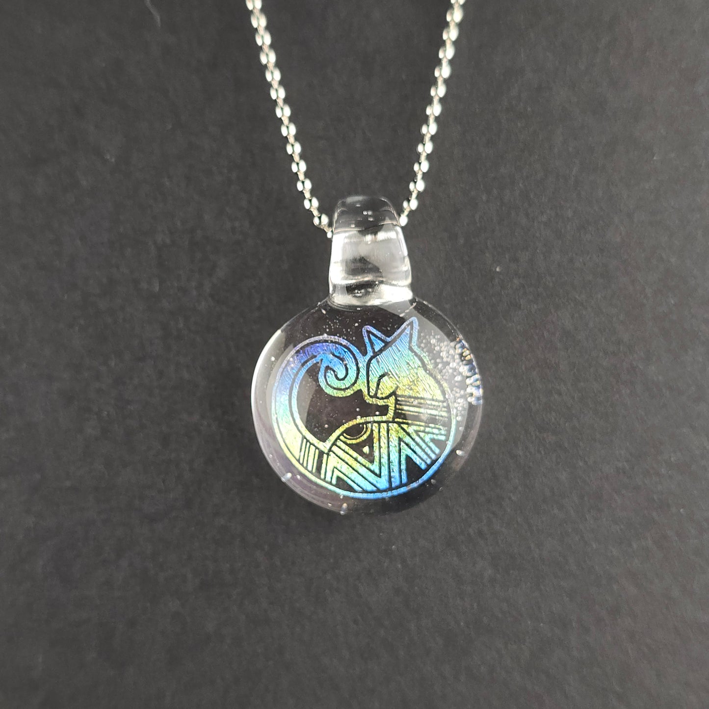 Blue & Gold Fade Dichro Aztec Kitty: UV Lucy