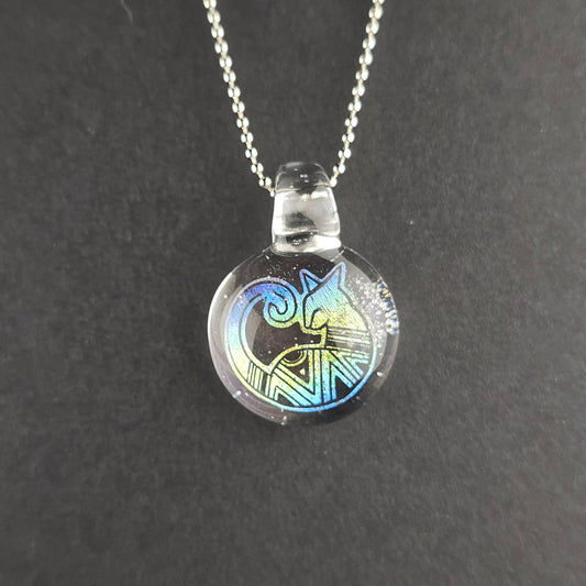 Blue & Gold Fade Dichro Aztec Kitty: UV Lucy