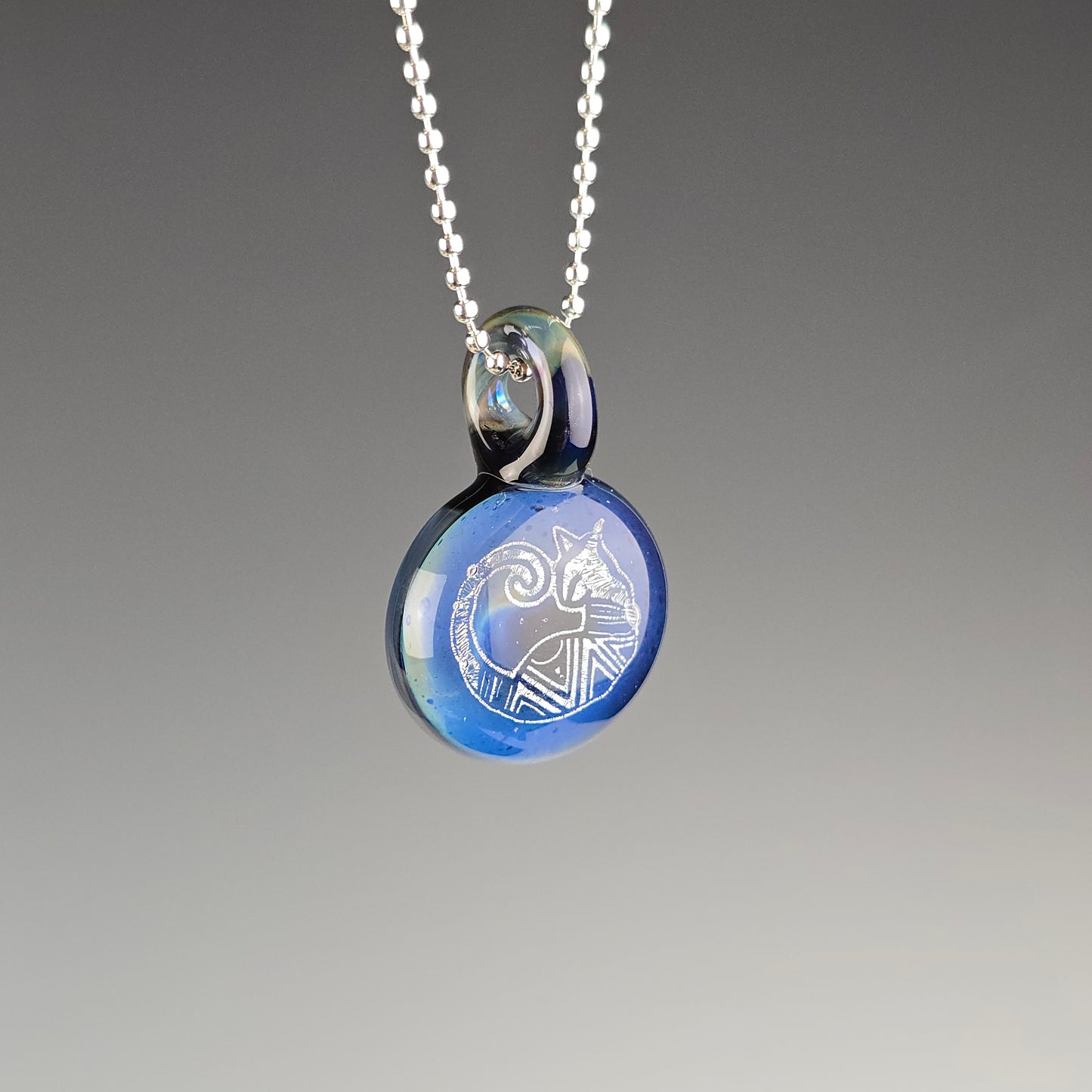 Mini Silver Dichro Aztec: Blue Green