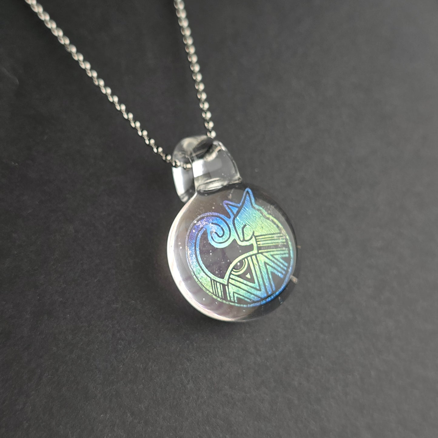 Blue & Gold Fade Dichro Aztec Kitty: UV Lucy