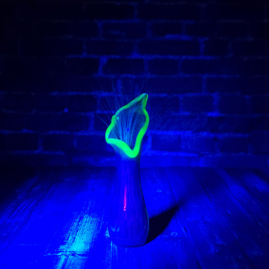Tall Green Whisker Vase with UV accent