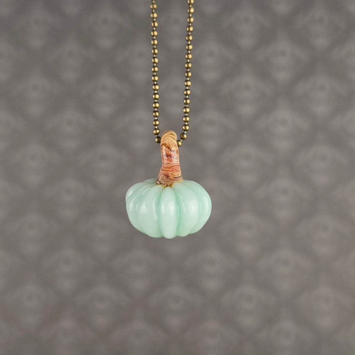 Pumpkin Pendant: Mint & Natural Brown