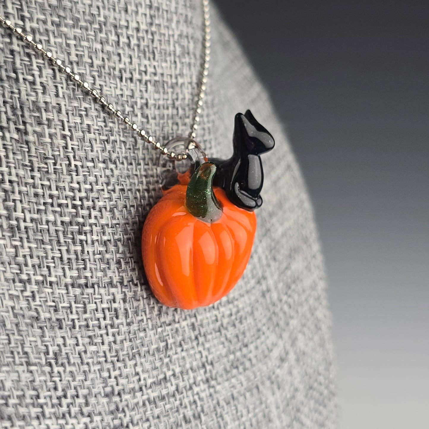 Galaxy & Lava Pumpkin Loaf (Green Stem) Pendant