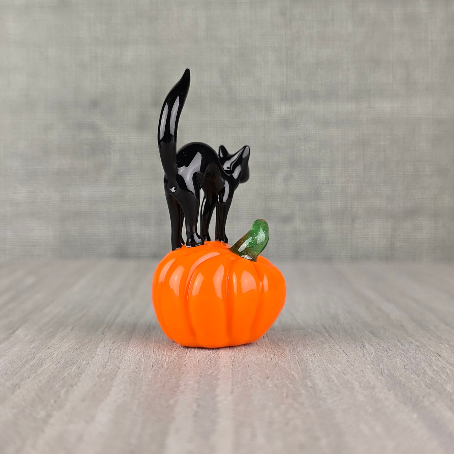 Pumpkin with small Halloween Cat
