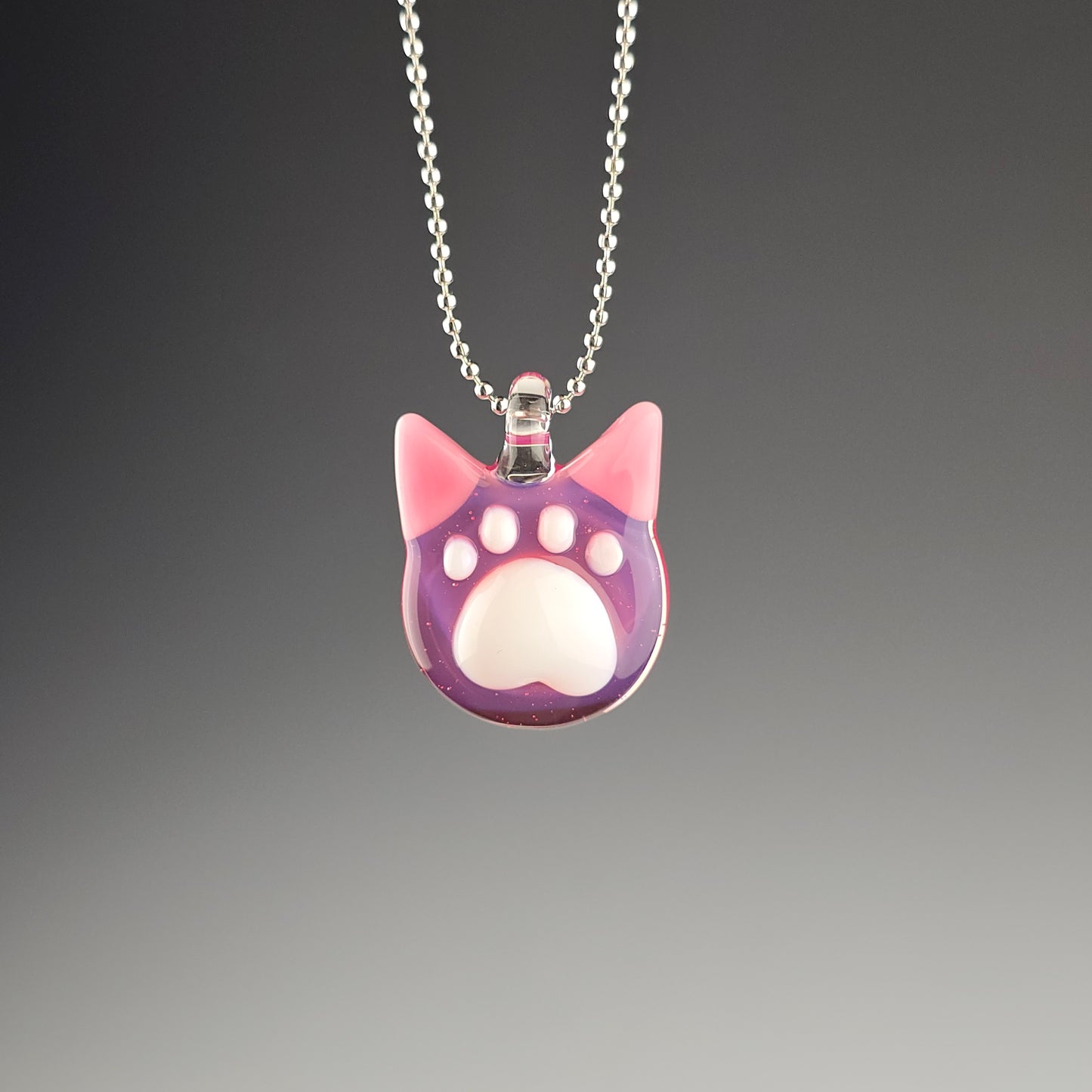 Pink Siames Paw Print Kitty Face