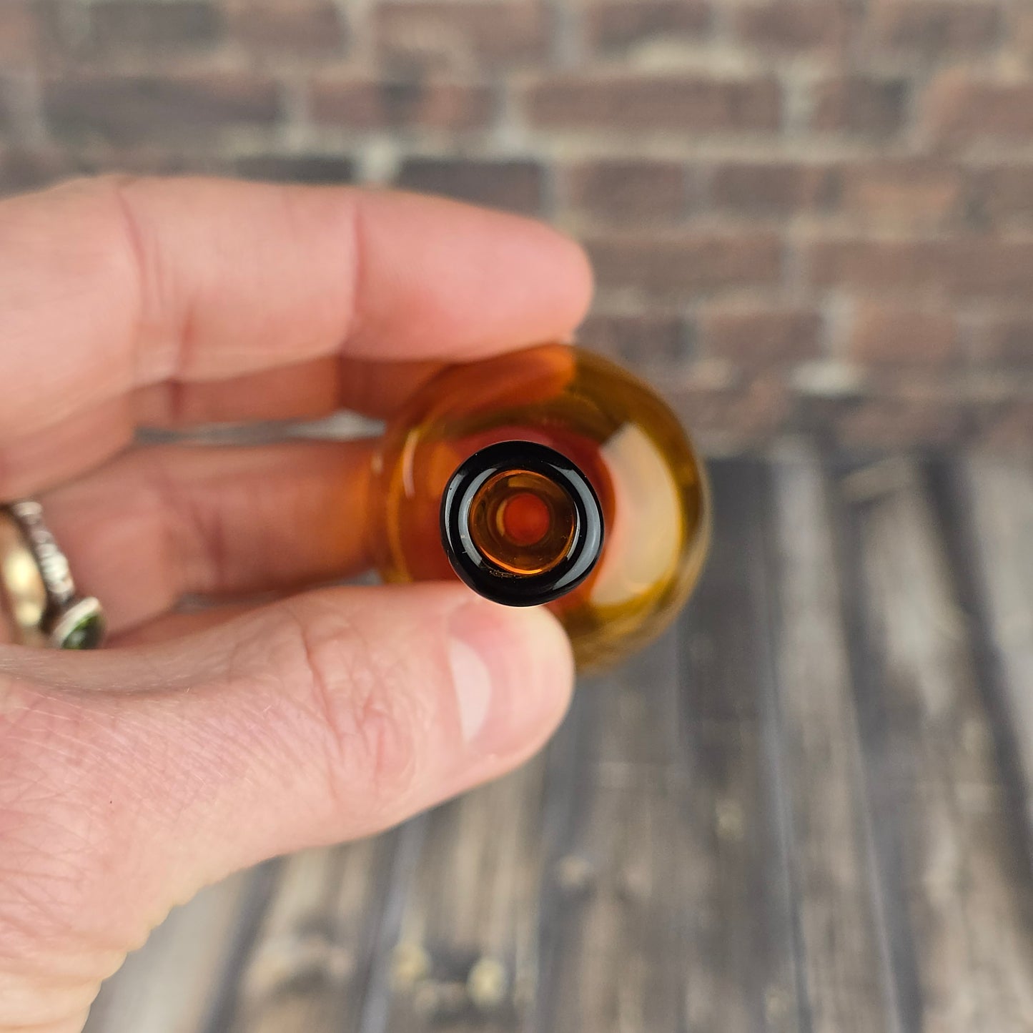 Tall Amber Whisker Vase #2