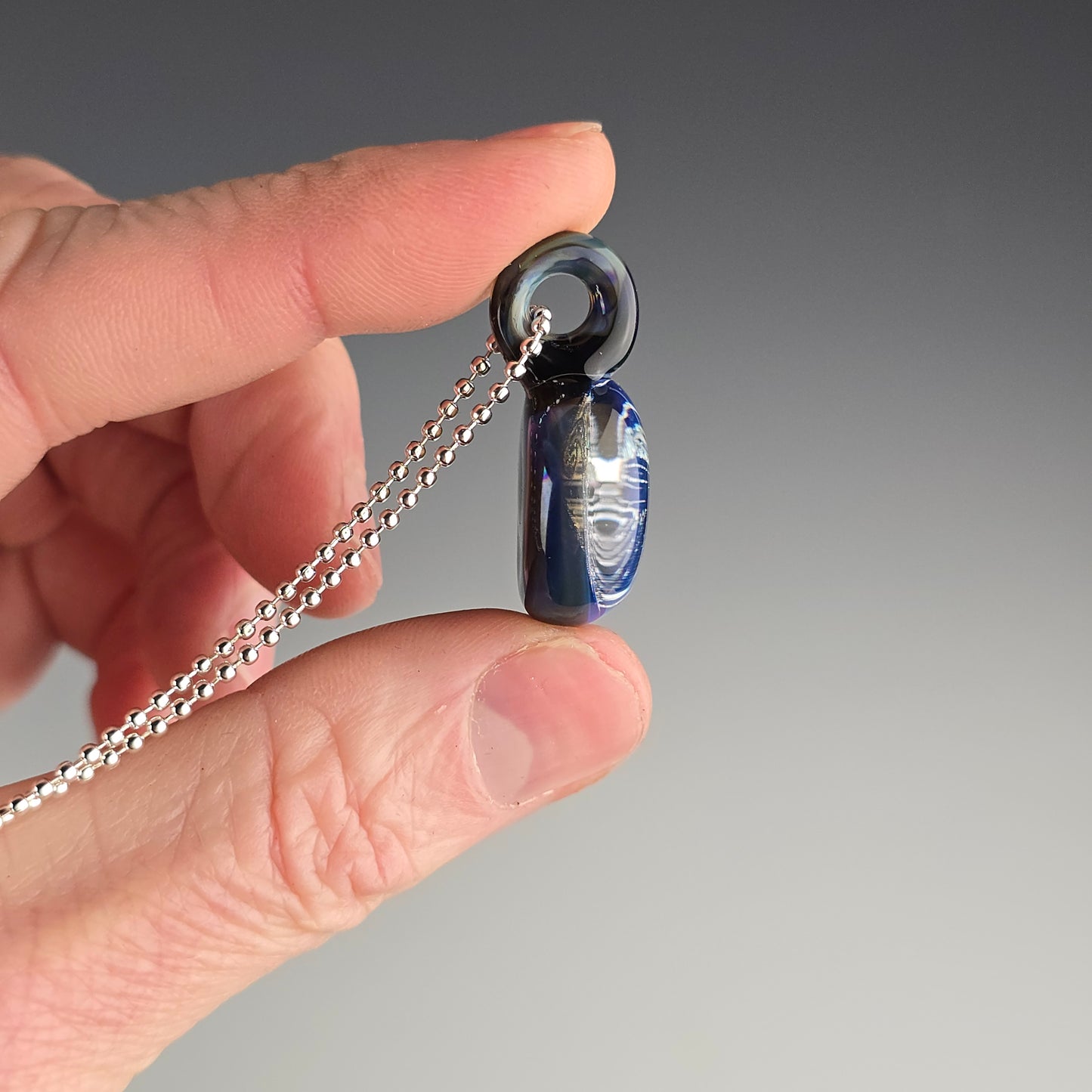 Mini Silver Dichro Aztec: Blue Green