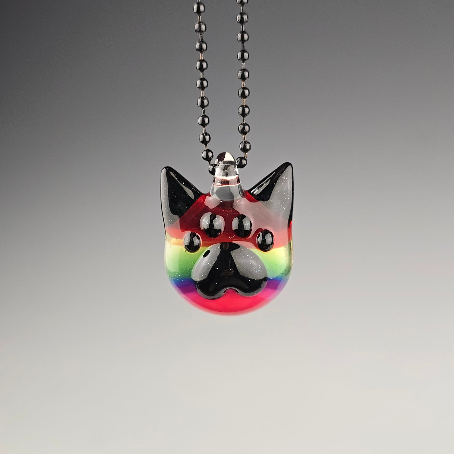 Rainbow Paw Print Kitty Face v2