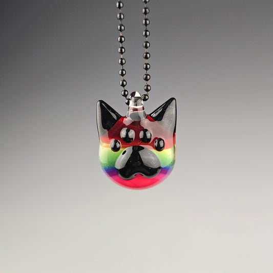 Rainbow Paw Print Kitty Face v2