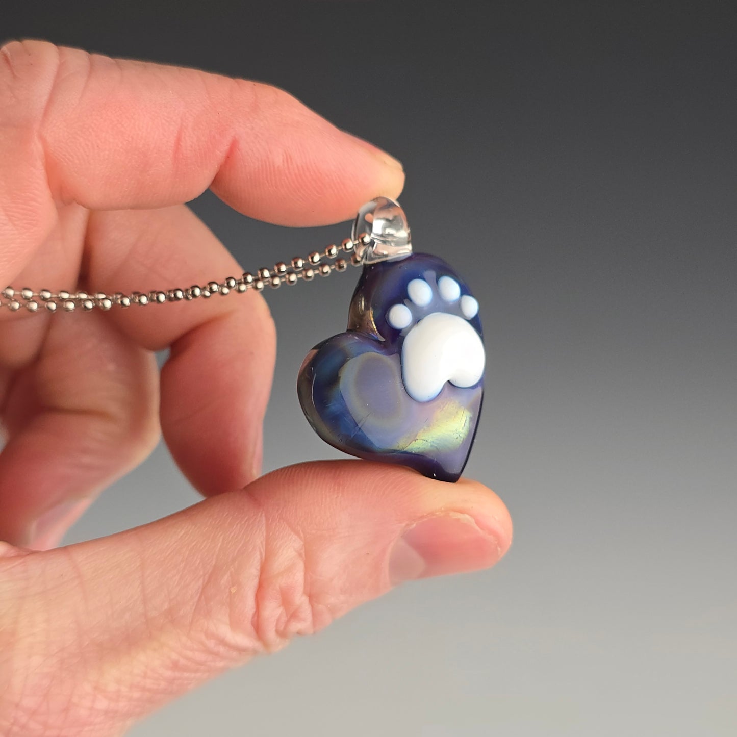 Double Amber Purple Heart w/Paw