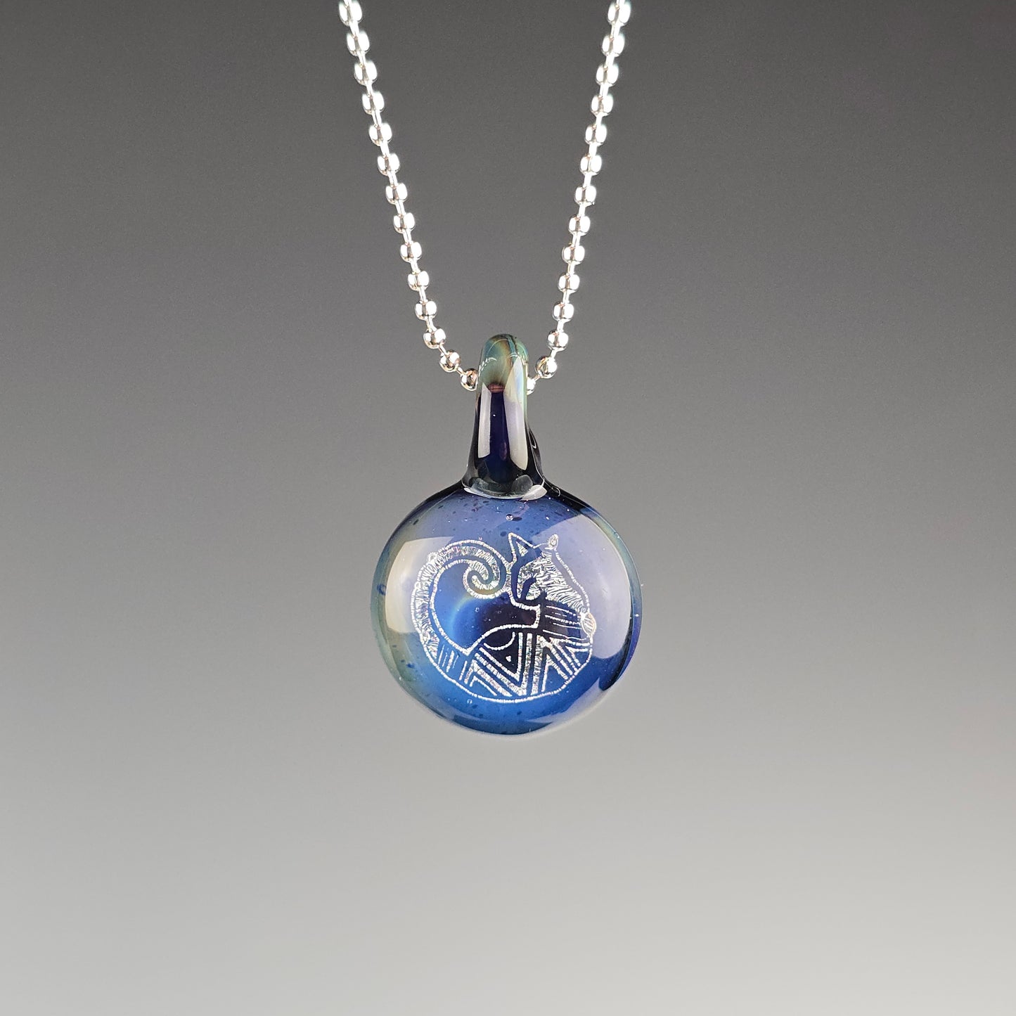 Mini Silver Dichro Aztec: Blue Green