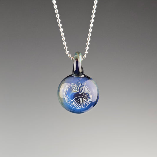 Mini Silver Dichro Aztec: Blue Green