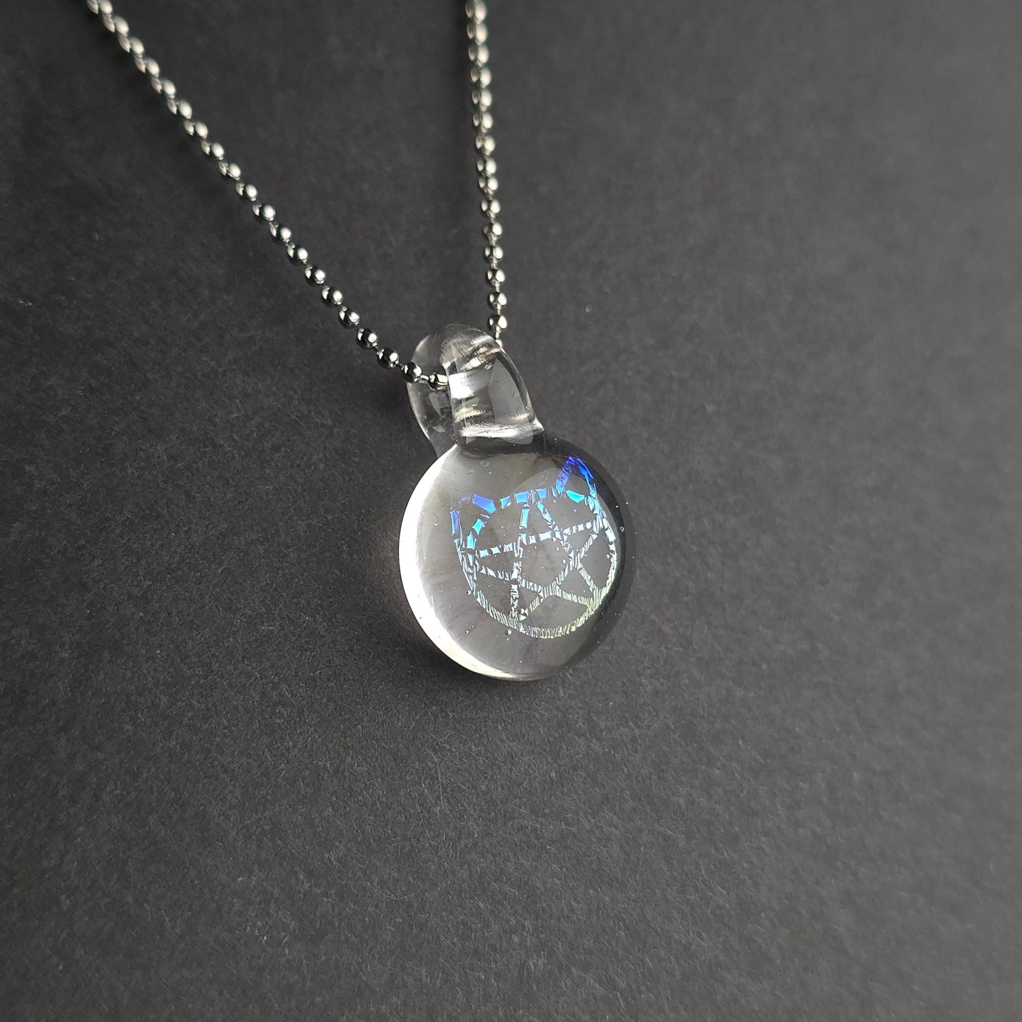 Mini Rainbow Dichro Kitty Face Pentacle: UV Lucy