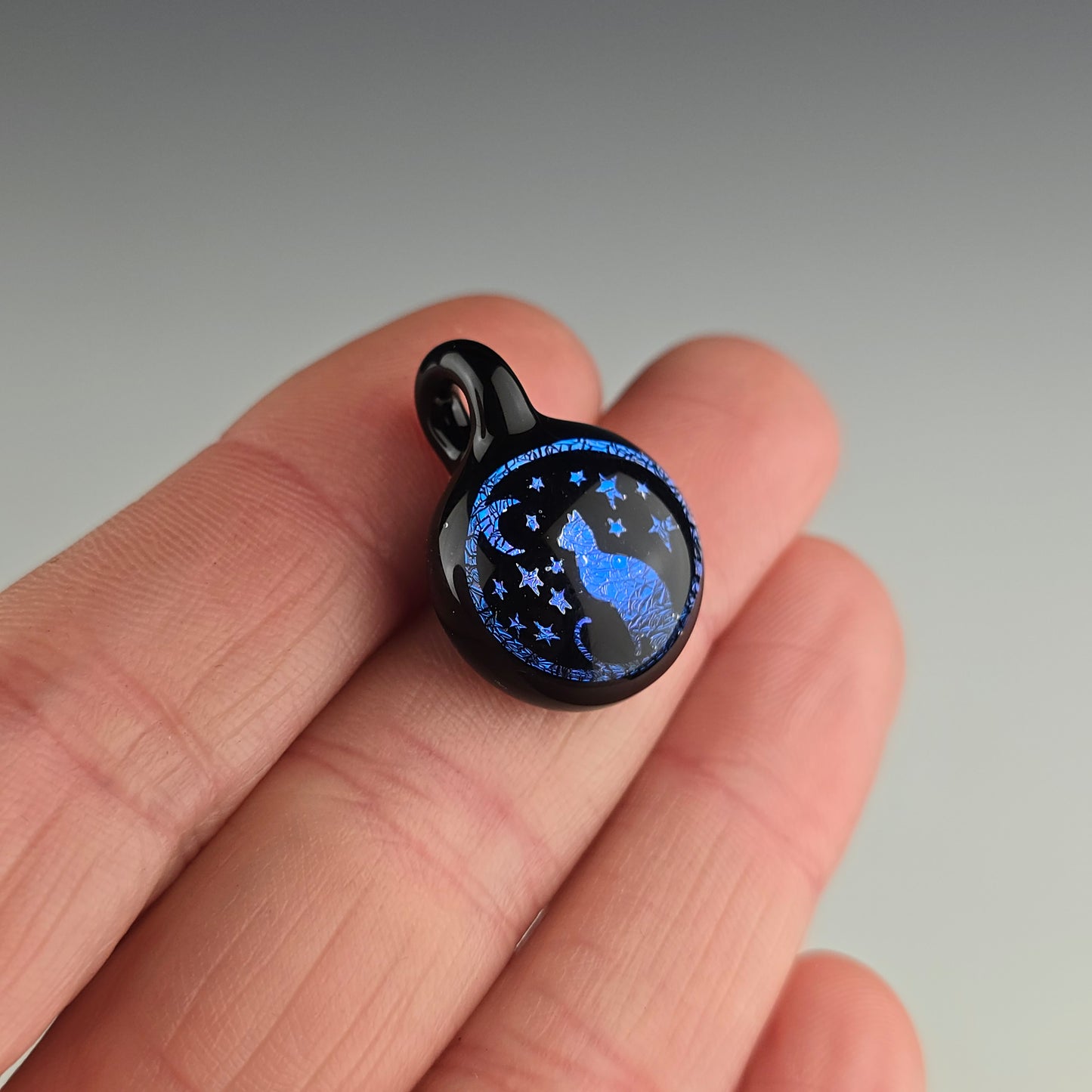 Mini Blue Dichro Moon & Stars Kitty: Galaxy