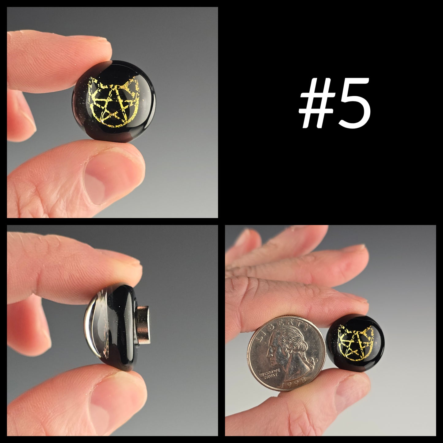 Dichro Magnets: Kitty Face Pentacle