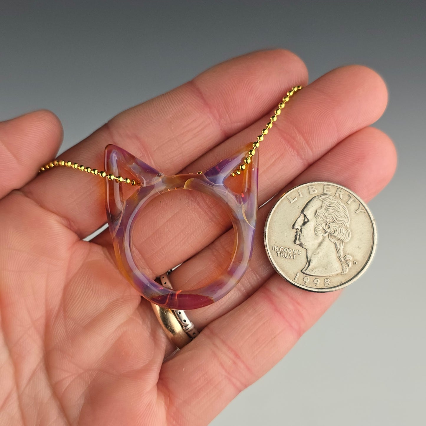 Amber Purple Kitty Face