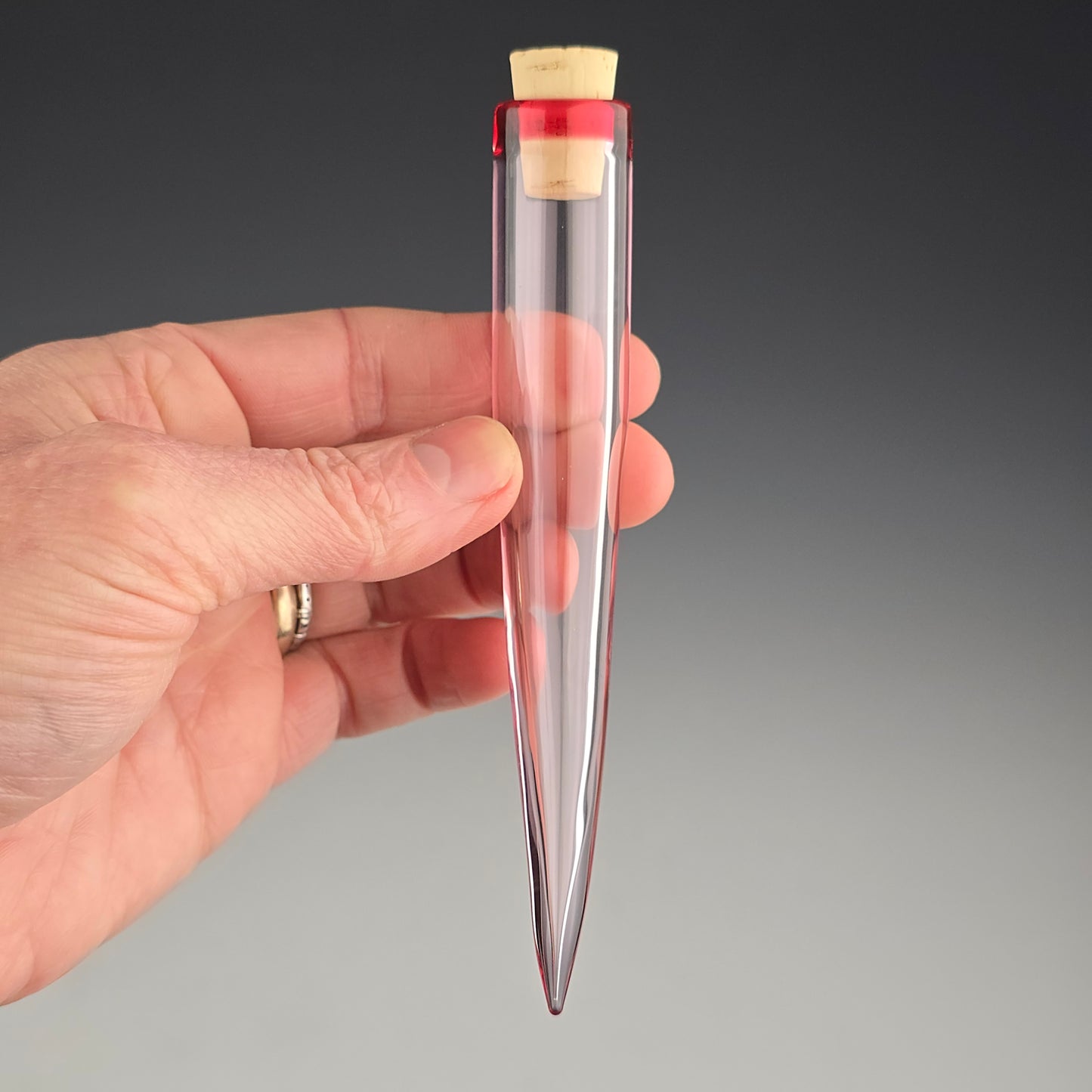 Gold Ruby on Pink Whisker Keeper: 4"