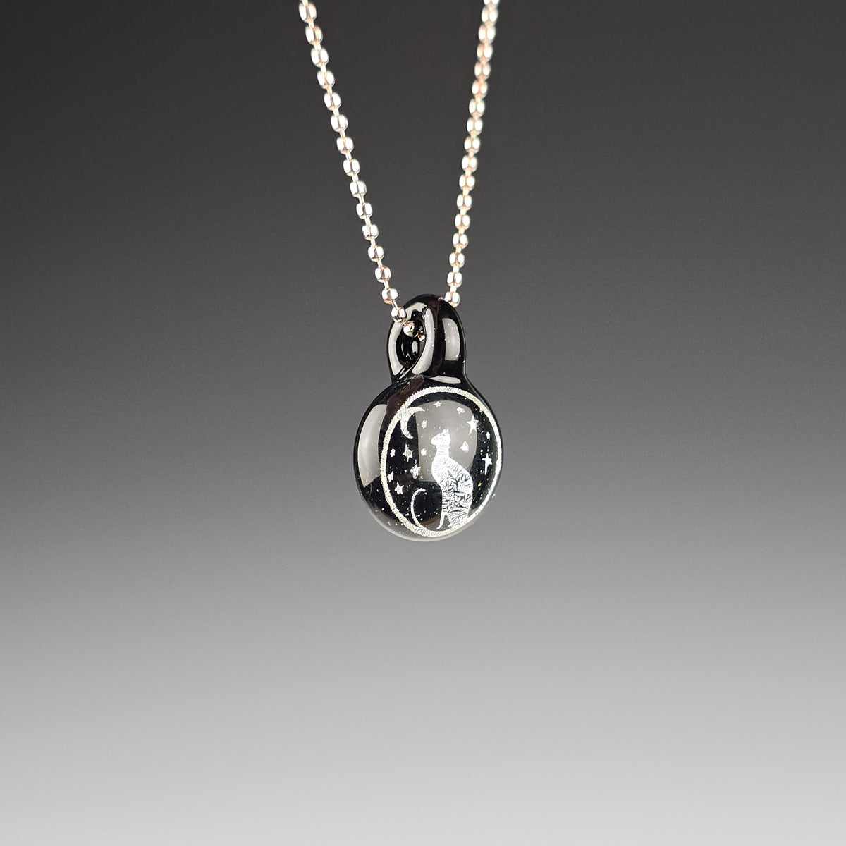 Mini Silver Dichro Moon & Stars on Galaxy