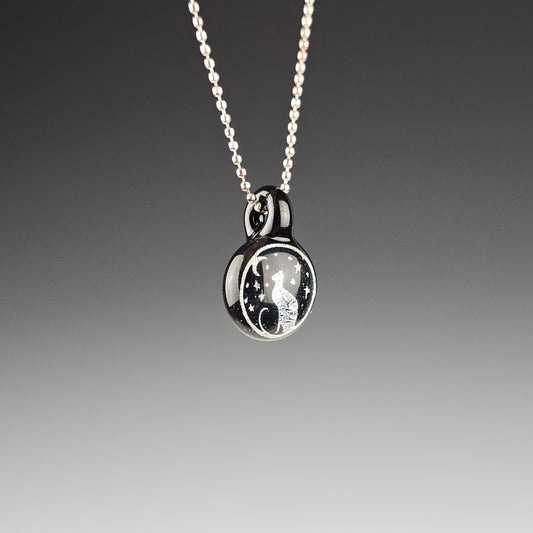 Mini Silver Dichro Moon & Stars on Galaxy