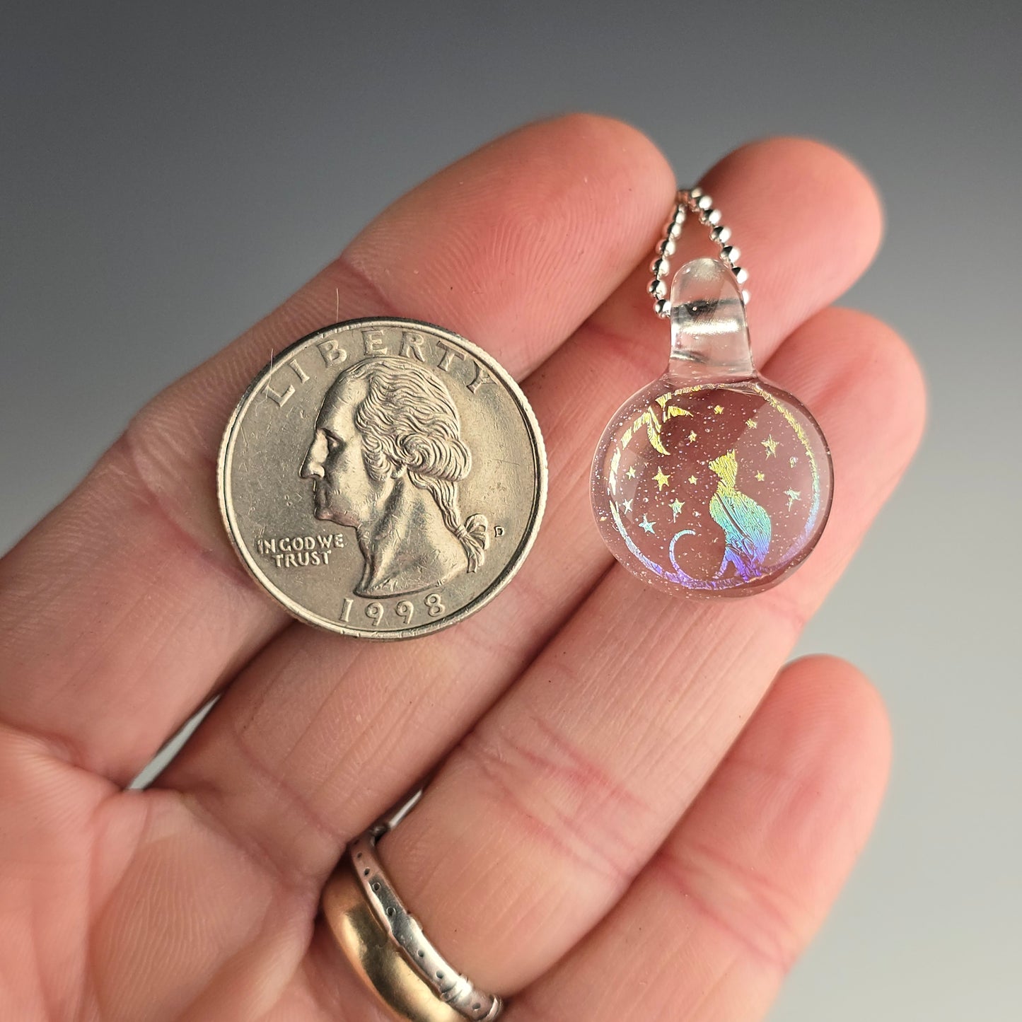 Mini Rainbow Dichro Moon & Stars Kitty: UV Lucy