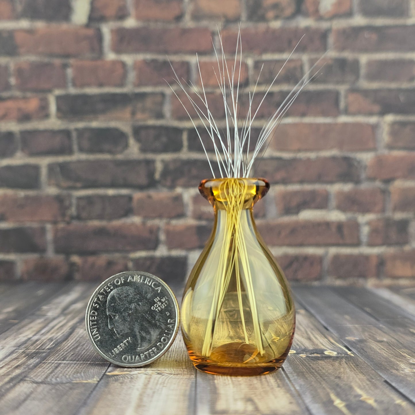 Tall Light Amber Whisker Vase #2