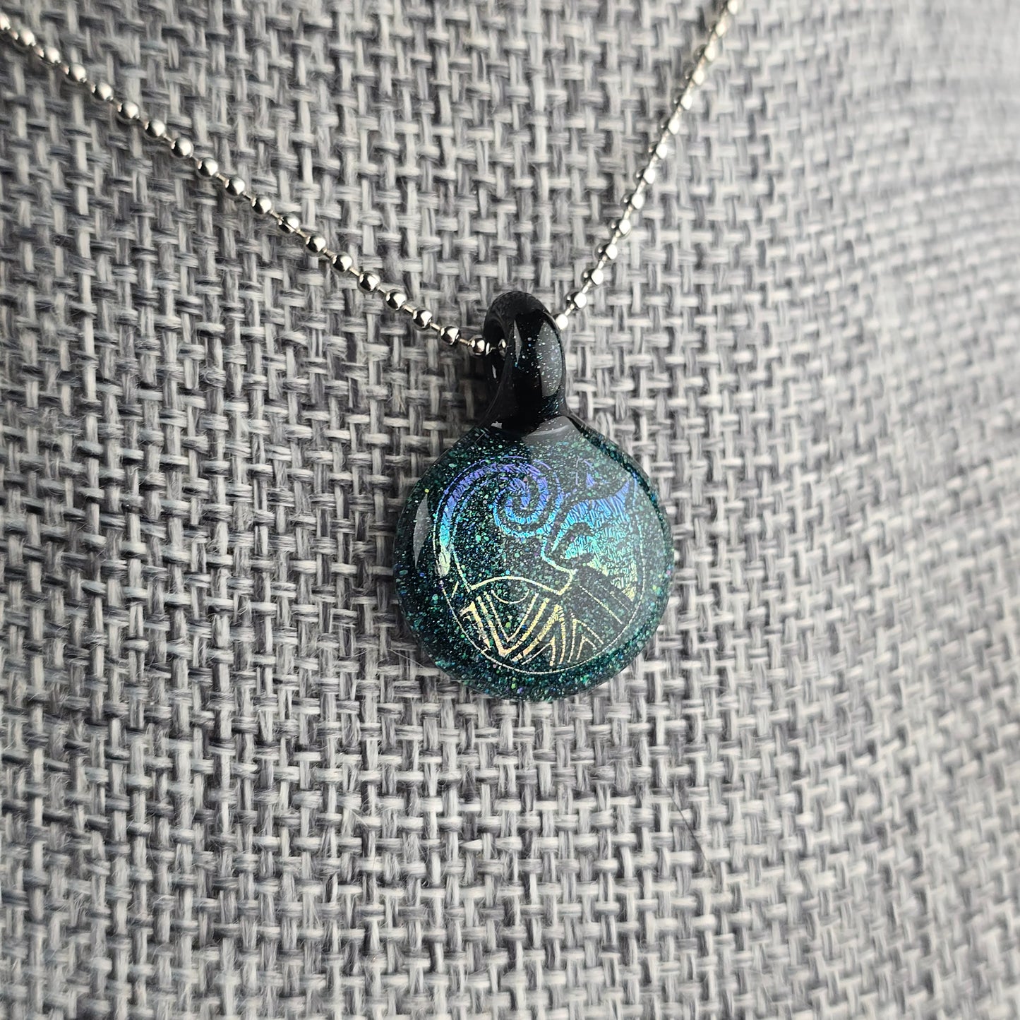 Mini Rainbow Dichro Aztec: Heavy Blue Leprechaun