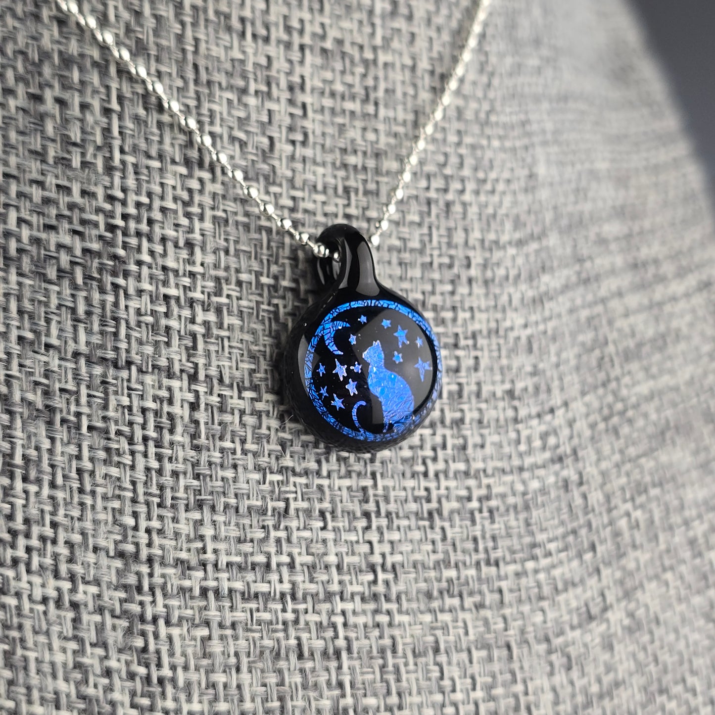 Mini Blue Dichro Moon & Stars Kitty: Galaxy